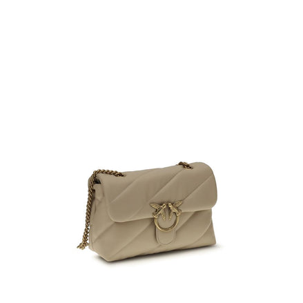 PINKO Beige Calf Leather Bos Taurus Shoulder Bag PINKO