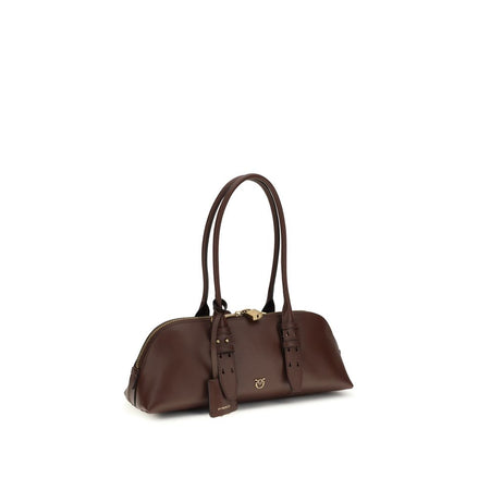 PINKO Brown Calf Leather Bos Taurus Shoulder Bag PINKO