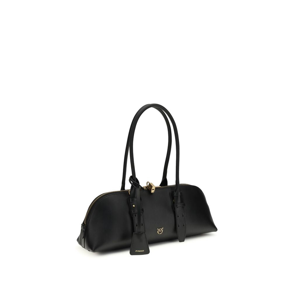 PINKO Black Calf Leather Bos Taurus Shoulder Bag PINKO