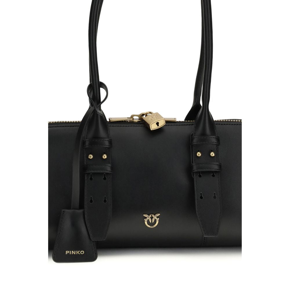 PINKO Black Calf Leather Bos Taurus Shoulder Bag PINKO