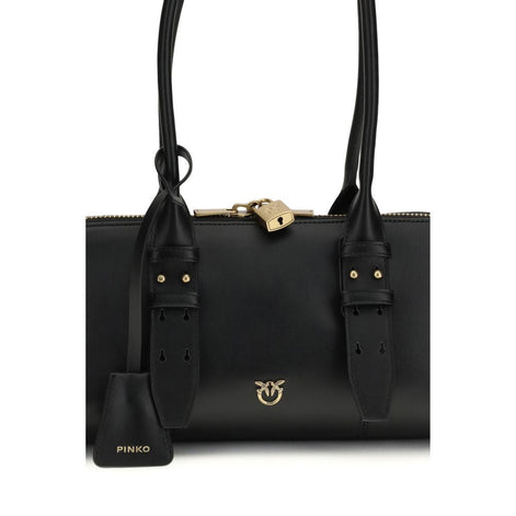 PINKO Black Calf Leather Bos Taurus Shoulder Bag PINKO