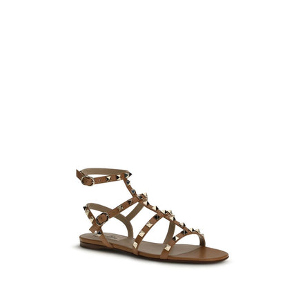 Valentino Garavani Beige Calf Leather Bos Taurus Sandals Valentino Garavani