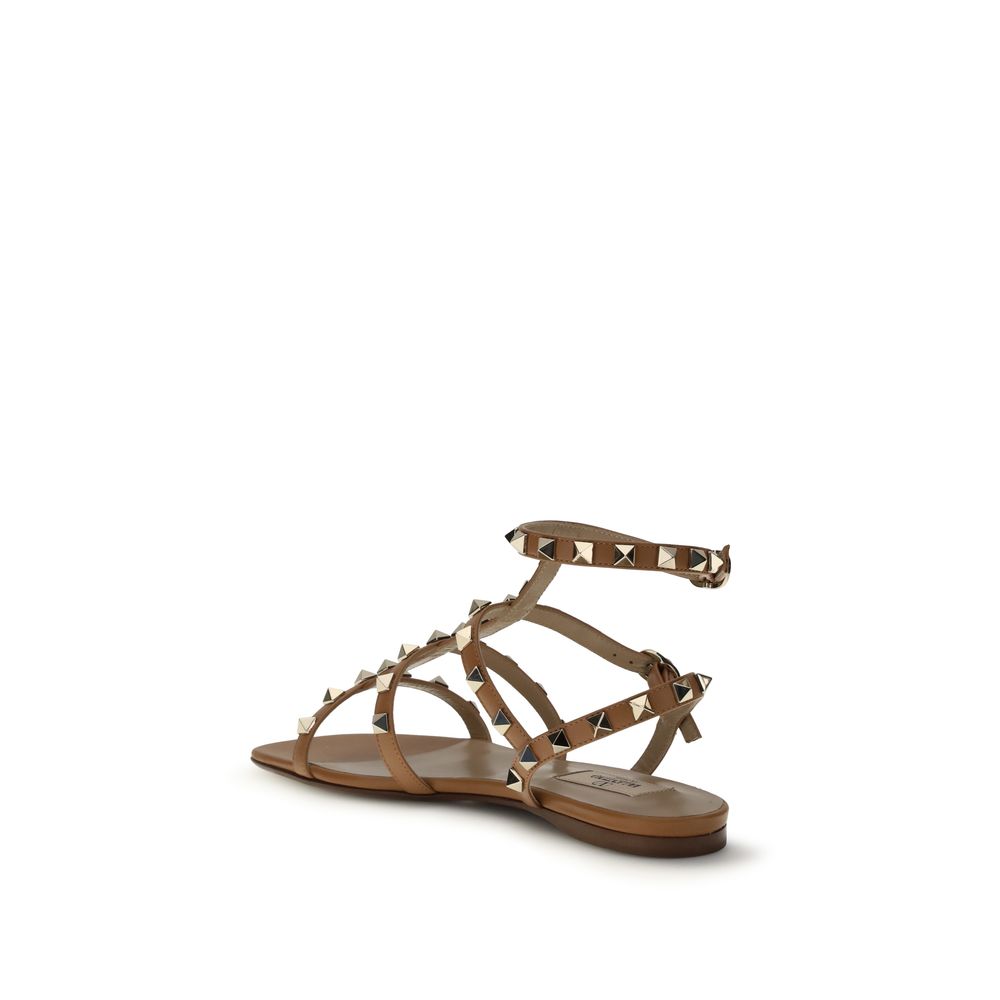 Valentino Garavani Beige Calf Leather Bos Taurus Sandals Valentino Garavani