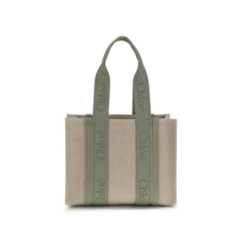 Chloé Beige Linen Shoulder Bag Chloé