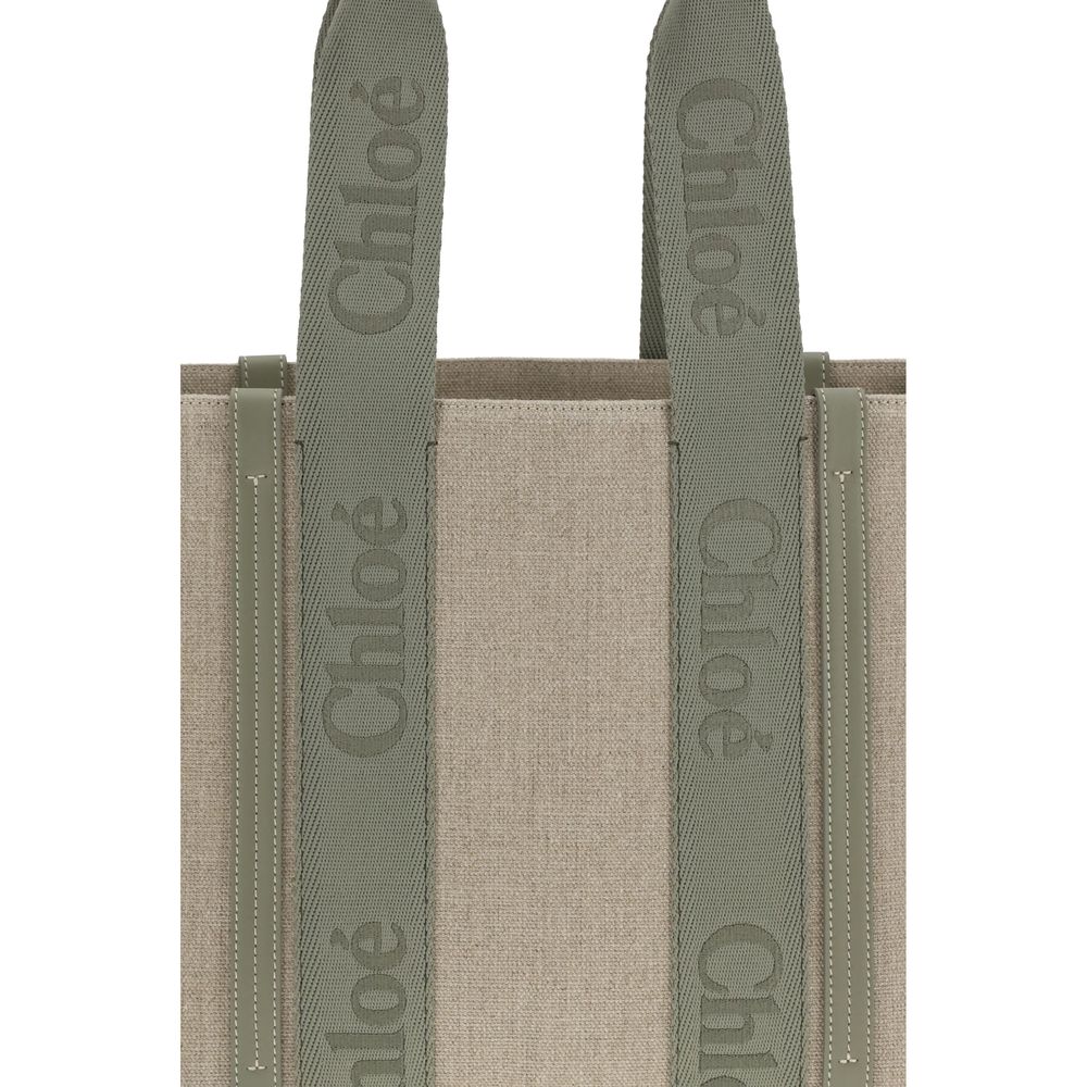 Chloé Beige Linen Shoulder Bag Chloé