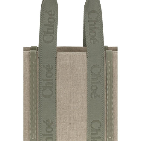Chloé Beige Linen Shoulder Bag Chloé