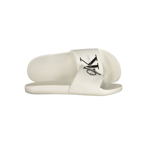 Calvin Klein White Polyurethane Men Slipper Calvin Klein