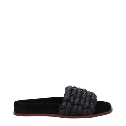 Chloé Black Leather Slippers Chloé