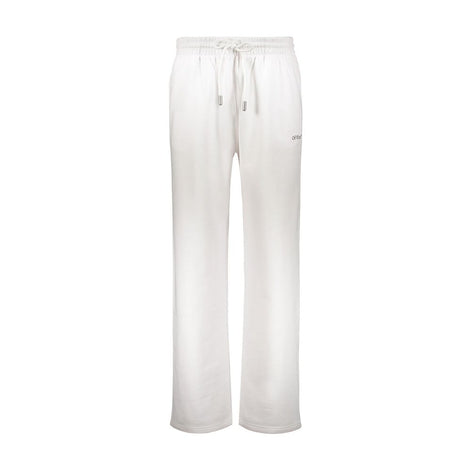 Pantalon décontracté en coton blanc cassé