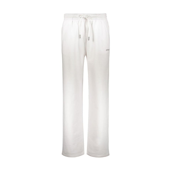 Pantalon décontracté en coton blanc cassé
