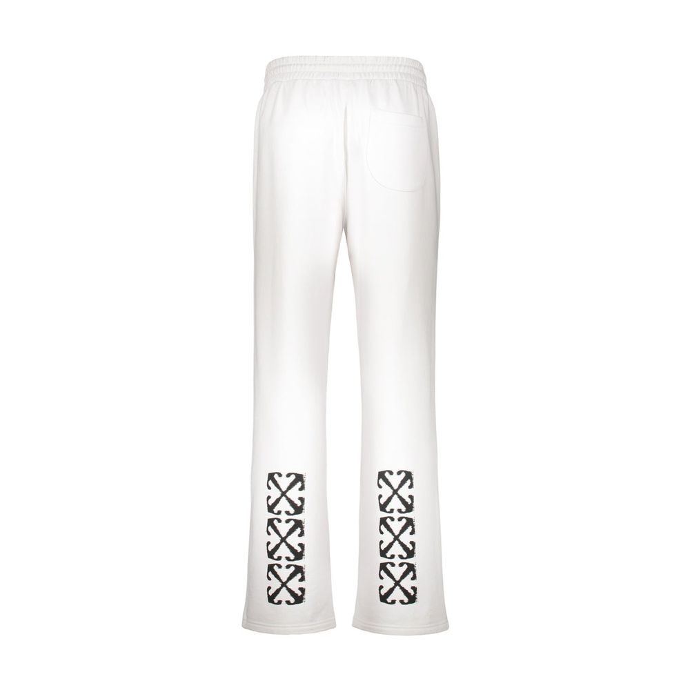 Pantalon décontracté en coton blanc cassé