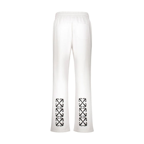 Pantalon décontracté en coton blanc cassé