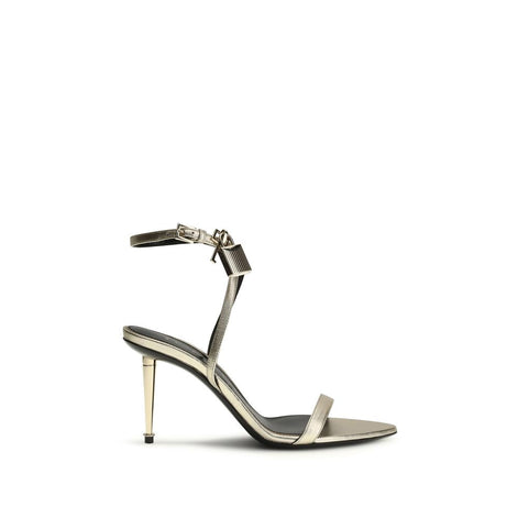 Tom Ford Gold Calf Leather Bos Taurus Stiletto Heel Sandals Tom Ford