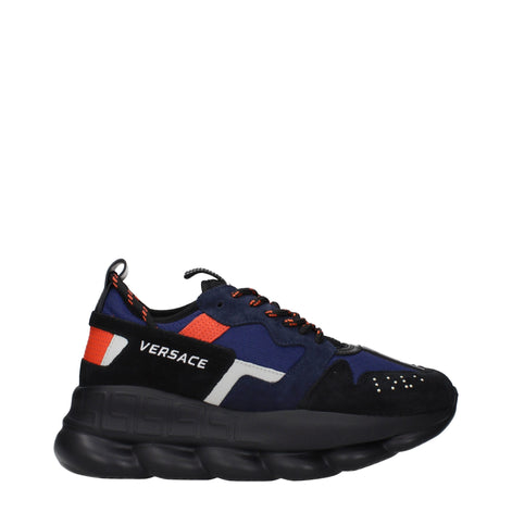 Versace Blue Fabric Athletic Sneakers