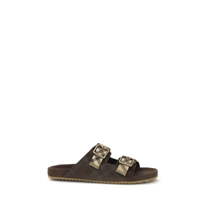 Burberry Brown Rubber Flat Sandals Burberry