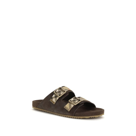 Burberry Brown Rubber Flat Sandals Burberry