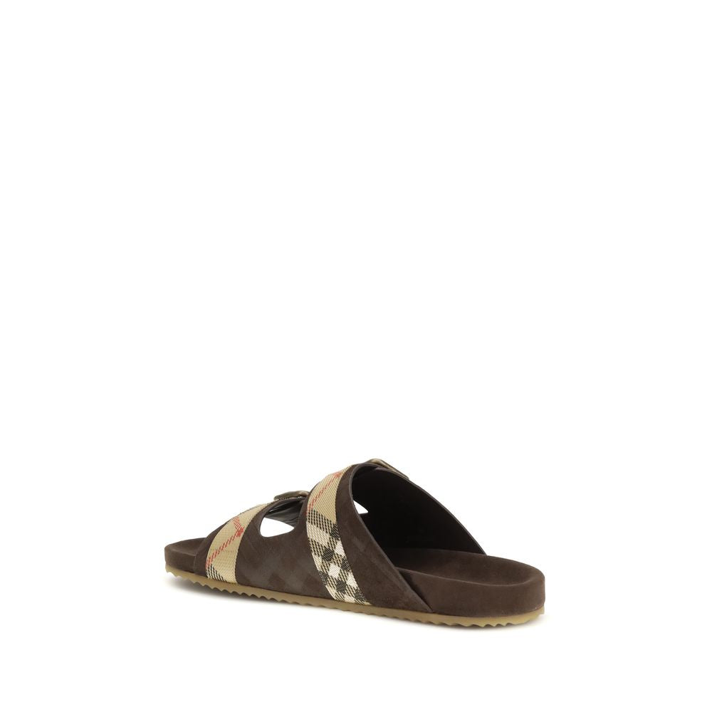Burberry Brown Rubber Flat Sandals Burberry