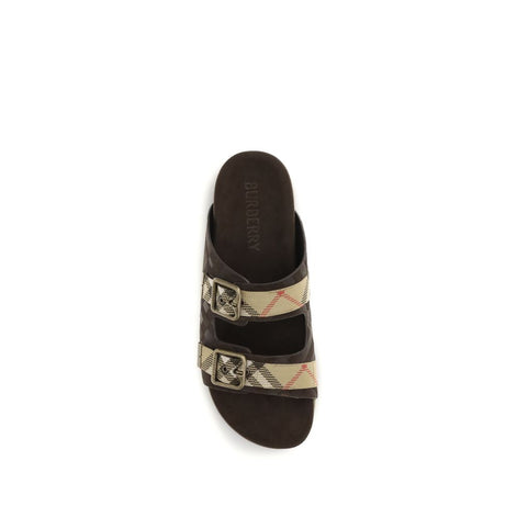 Burberry Brown Rubber Flat Sandals Burberry