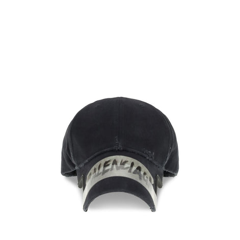 Balenciaga Black Cotton Cap (Baseball Hat) Balenciaga