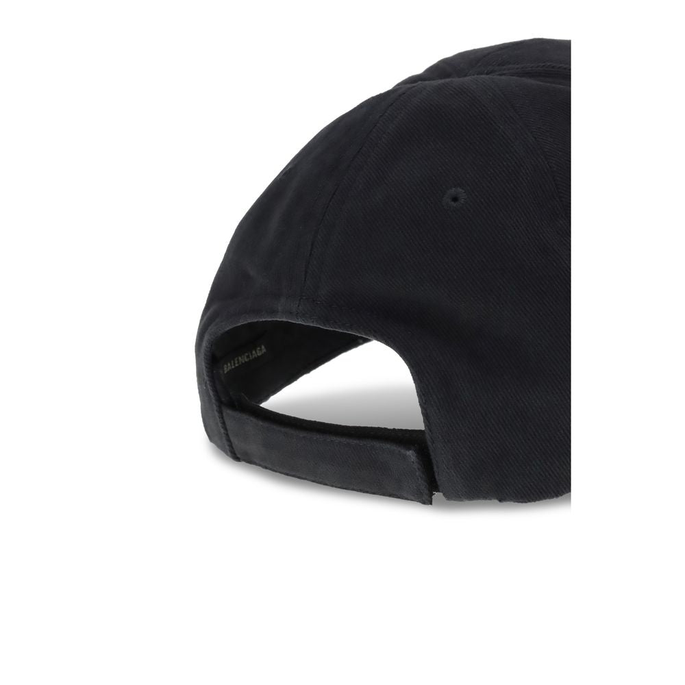 Balenciaga Black Cotton Cap (Baseball Hat) Balenciaga