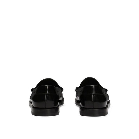 Dolce & Gabbana Black Calfskin Slip-On Loafers Dolce & Gabbana