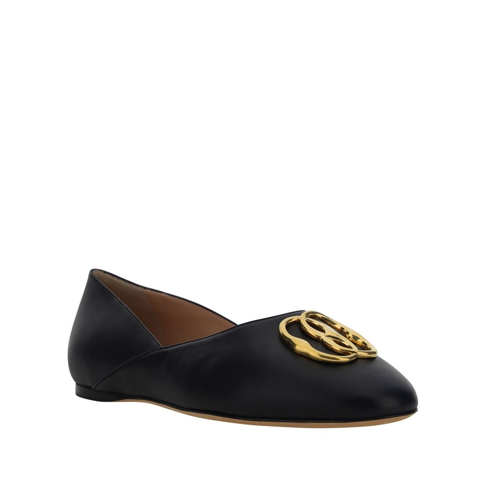 Bally Black Calfskin Ballet Flats Bally