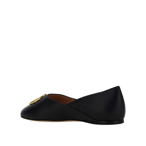 Bally Black Calfskin Ballet Flats Bally