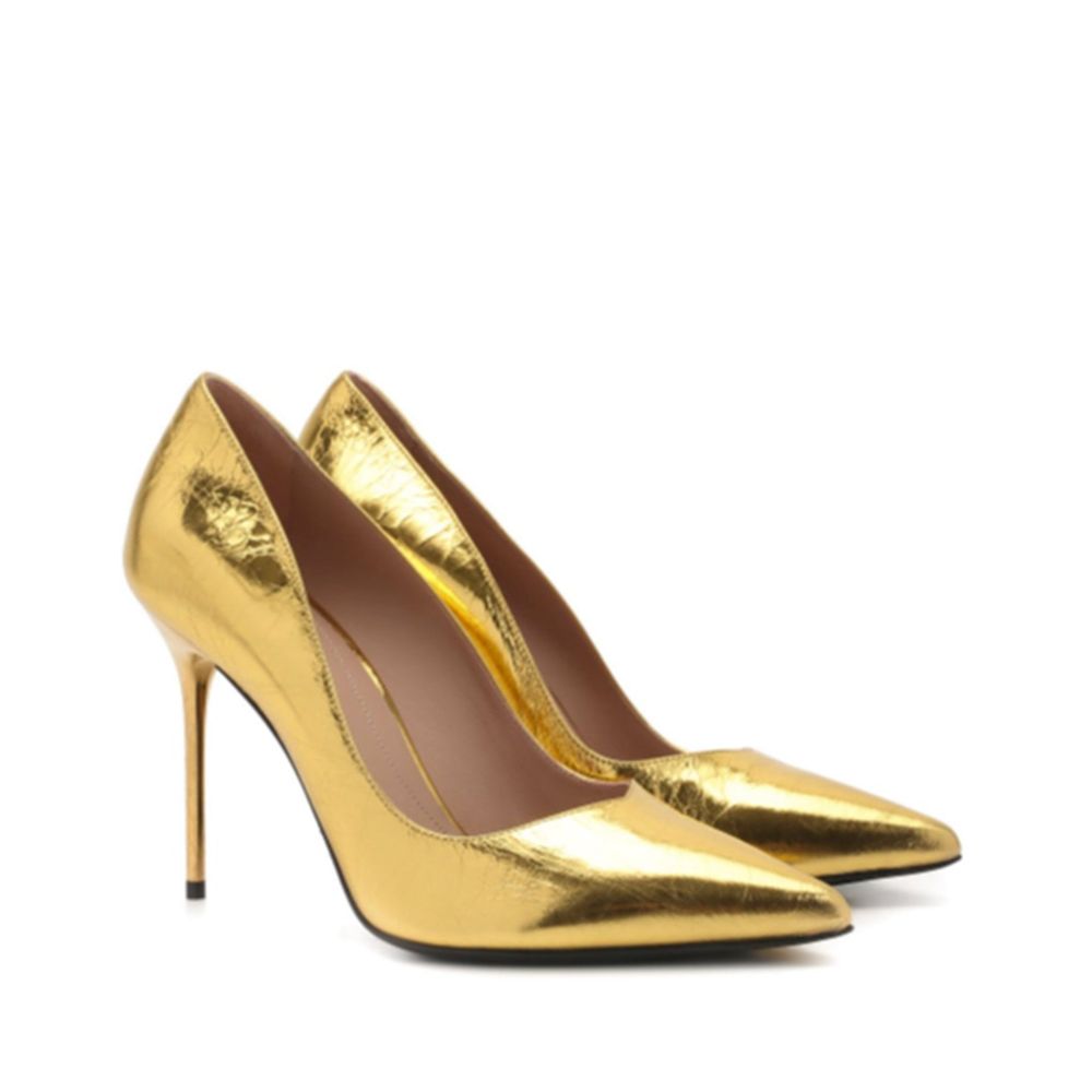 Balmain Gold Calfskin Pumps Balmain