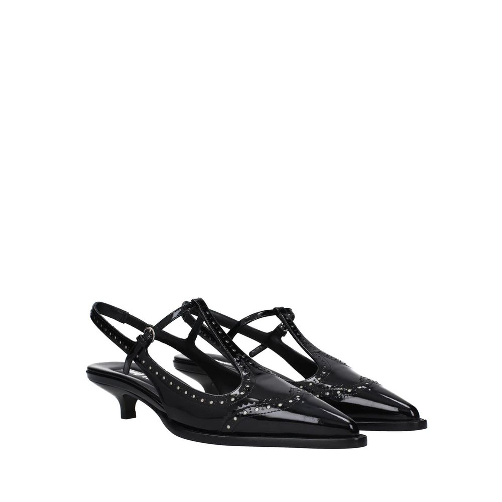 Miu Miu Black Calfskin Mid Heel Pumps Miu Miu