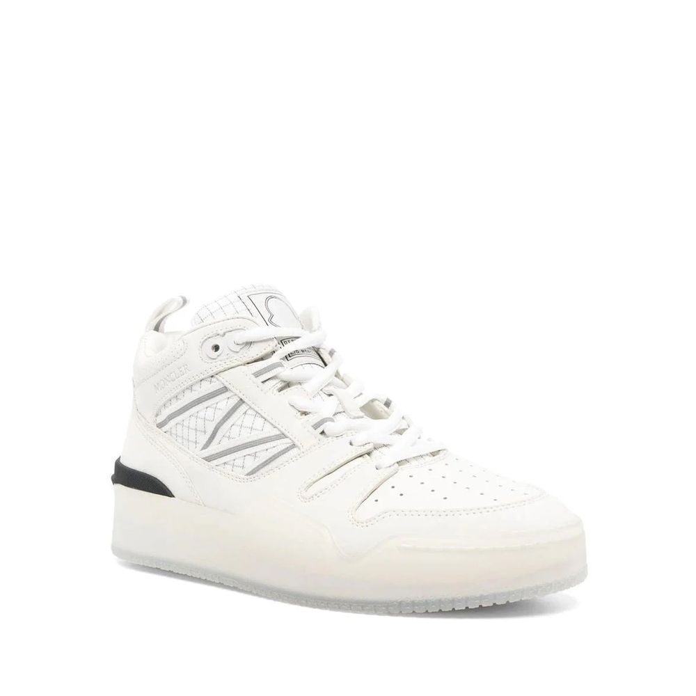 Moncler White Calfskin Athletic Sneakers Moncler