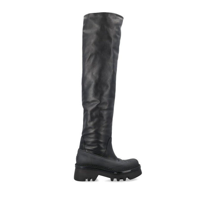 Chloé Black Leather Over The Knee Chloé