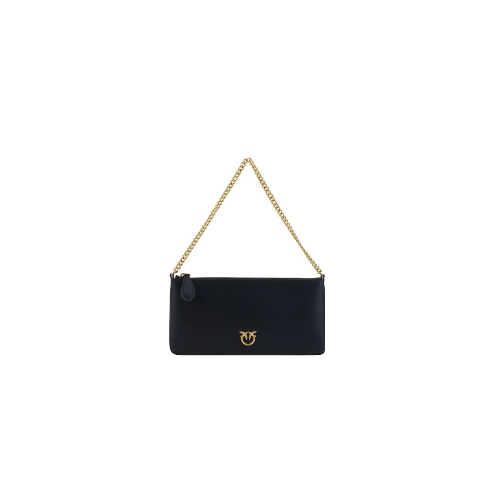 PINKO Black Calf Leather Bos Taurus Shoulder Bag PINKO