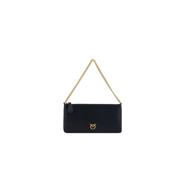 PINKO Black Calf Leather Bos Taurus Shoulder Bag PINKO