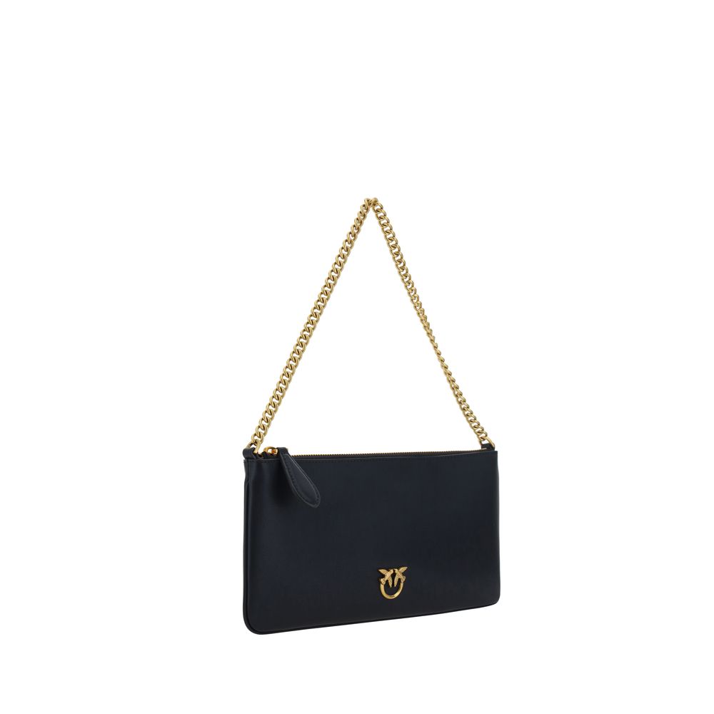 PINKO Black Calf Leather Bos Taurus Shoulder Bag PINKO