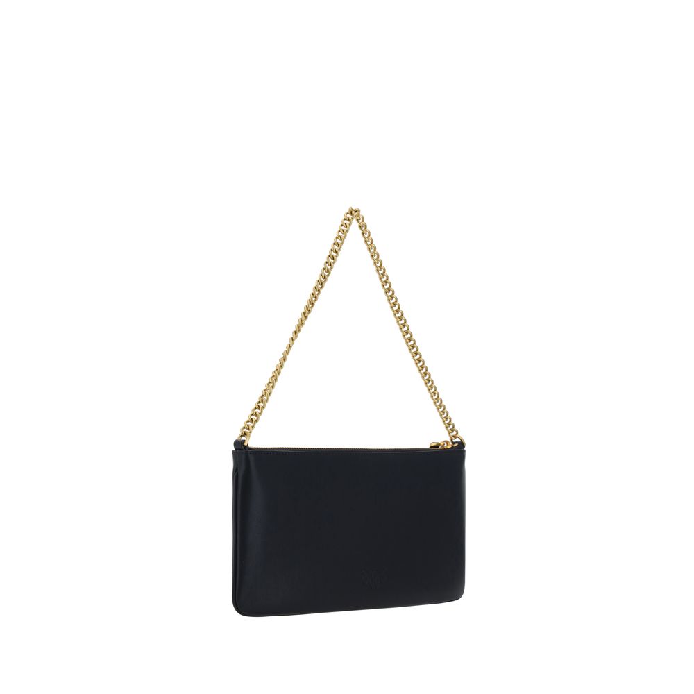 PINKO Black Calf Leather Bos Taurus Shoulder Bag PINKO