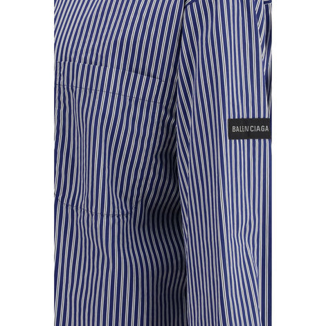 Balenciaga Blue Cotton Pattern Shirt Balenciaga