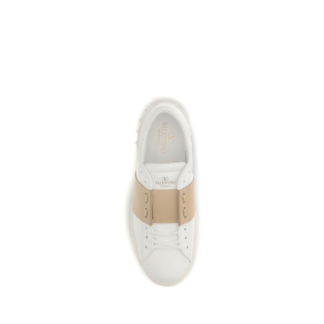 Valentino Garavani White Calf Leather Bos Taurus Low Top Sneakers Valentino Garavani