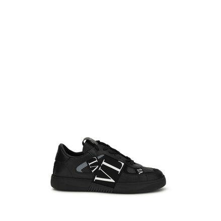 Valentino Garavani Black Calf Leather Bos Taurus Low Top Sneakers Valentino Garavani