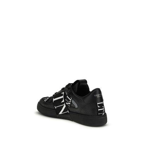Valentino Garavani Black Calf Leather Bos Taurus Low Top Sneakers Valentino Garavani