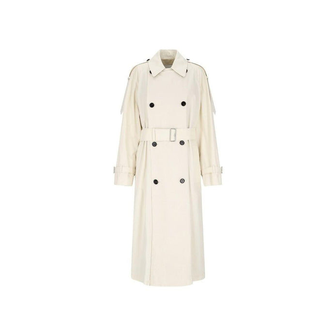 Burberry White Cotton Coat Burberry