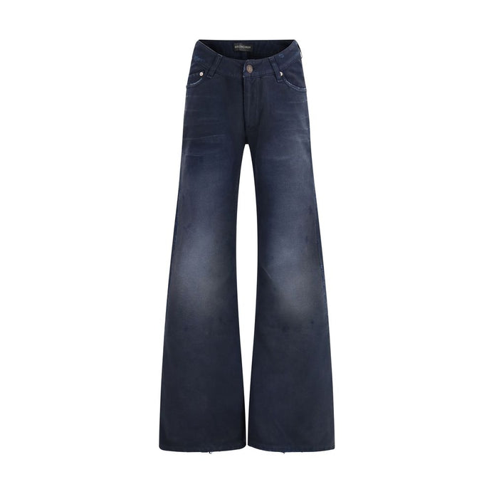 Balenciaga Blue Cotton Flared Jeans