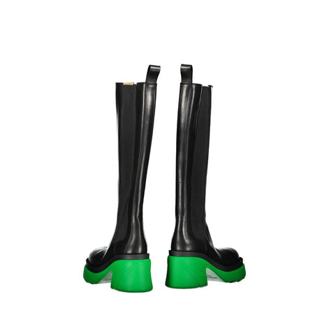 Bottes hautes en cuir noir Bottega Veneta