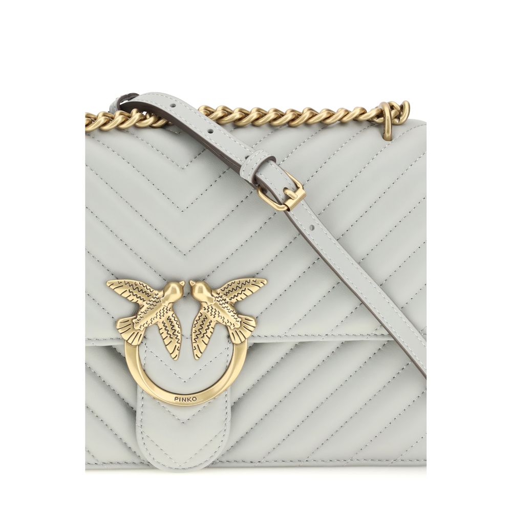 Sac bandoulière PINKO Bos Taurus en cuir de veau gris