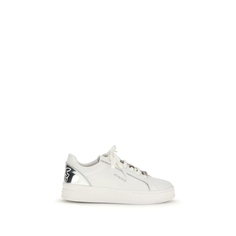 PINKO Bos Taurus Low-Top-Sneaker aus weißem Kalbsleder