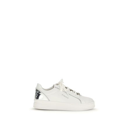 PINKO Bos Taurus Low-Top-Sneaker aus weißem Kalbsleder
