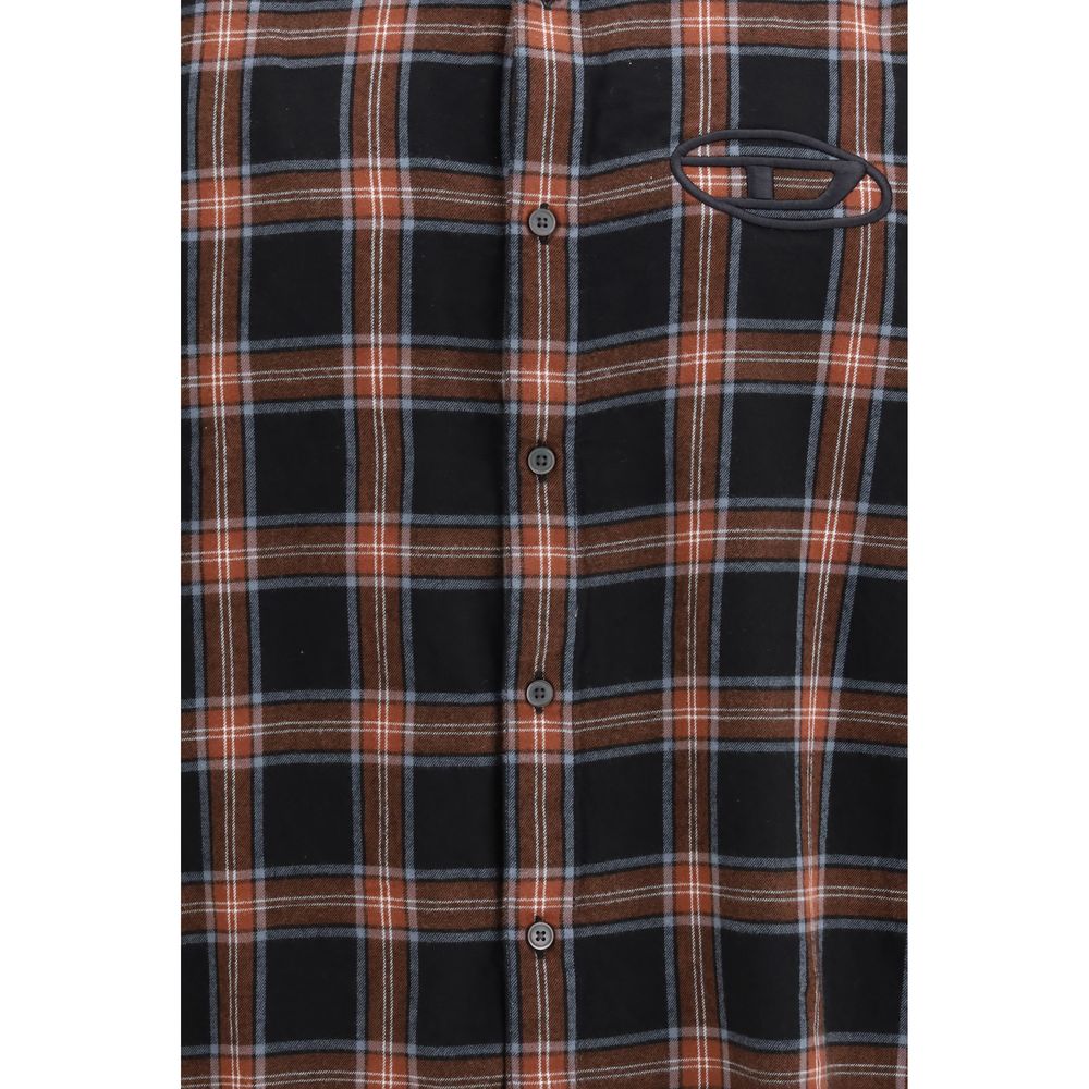 Diesel Blue Cotton Pattern Shirt