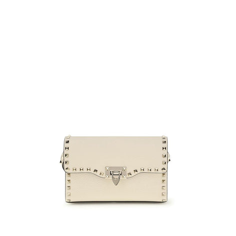 Valentino Garavani Beige Calf Leather Bos Taurus Shoulder Bag Valentino Garavani