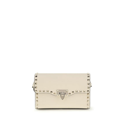 Valentino Garavani Beige Calf Leather Bos Taurus Shoulder Bag Valentino Garavani