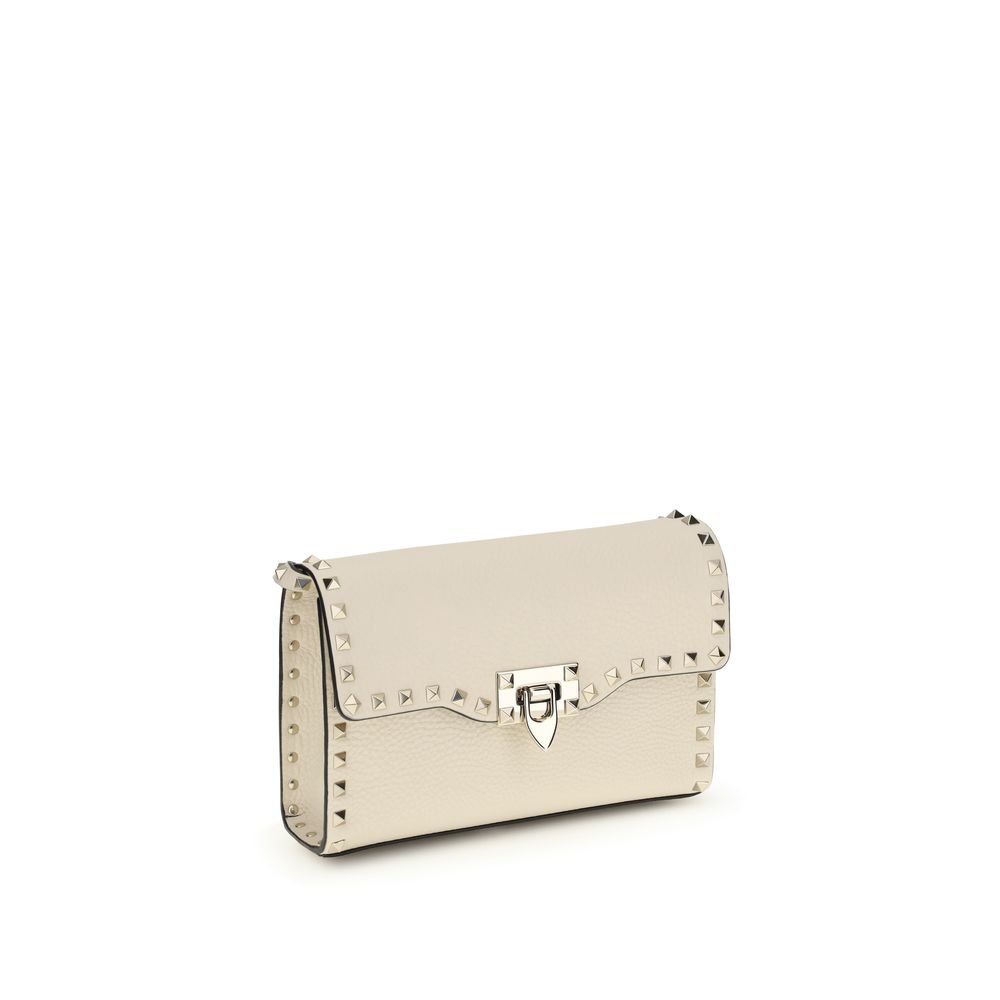 Valentino Garavani Beige Calf Leather Bos Taurus Shoulder Bag Valentino Garavani