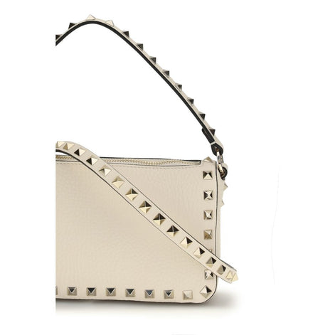 Valentino Garavani Beige Calf Leather Bos Taurus Shoulder Bag Valentino Garavani